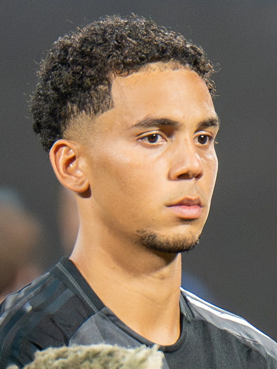 Close-up photo of Ian Fray in an Inter Miami CF match kit
